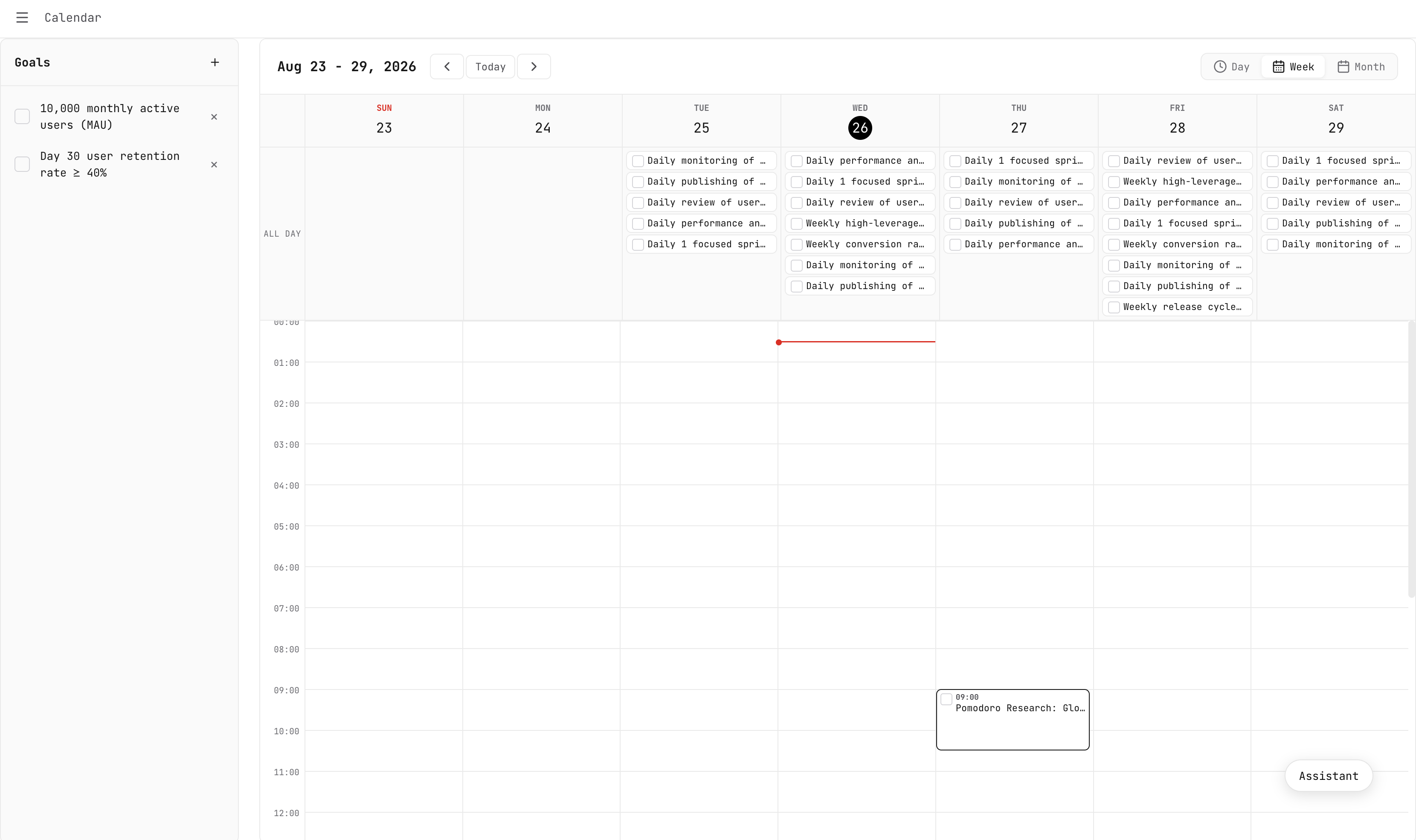 Calendar View